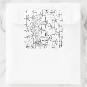 Chameleon Doodle Vierkante Sticker (Tas)