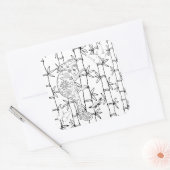 Chameleon Doodle Vierkante Sticker (Envelop)