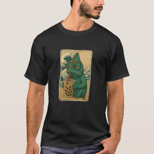 Chameleon Drinks Bubble Tea Japanse Vintage T-shirt