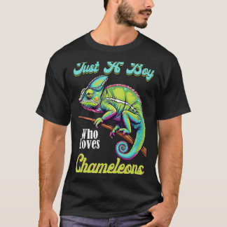 Chameleon Gewoon een jongen die houdt van kameleon T-shirt