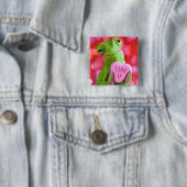 Chameleon Heart (Luv U) Vierkante Button 5,1 Cm (In situ)