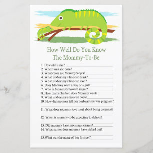 Chameleon Hoe goed ken je het baby shower spel?