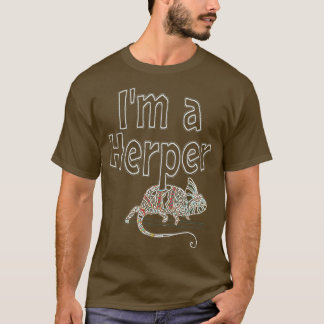 Chameleon Im a Herper neon design  T-shirt