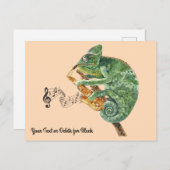 Chameleon Jazz Saxophone - aangepaste tekst Briefkaart (Voorkant / Achterkant)
