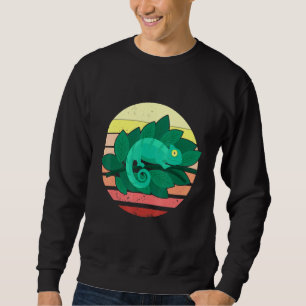 Chameleon Lizard Retro Sunset Reptiles Trui