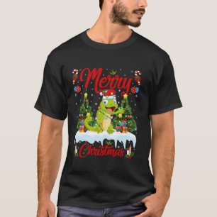 Chameleon Merry Kerstboom Verlichting Santa Cham T-shirt
