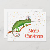 Chameleon met Kerstmis. Briefkaart (Voorkant / Achterkant)