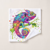 Chameleon Paint Vlekken Waterverf Style Bad Handdoek (Wasdoekje)