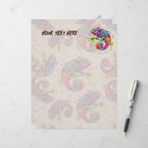 Chameleon Paint Vlekken Waterverf Style Briefhoofd