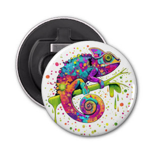 Chameleon Paint Vlekken Waterverf Style Button Flesopener