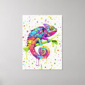 Chameleon Paint Vlekken Waterverf Style Canvas Afdruk (Voorkant)