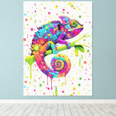 Chameleon Paint Vlekken Waterverf Style Canvas Afdruk (Insitu (Houten vloer))