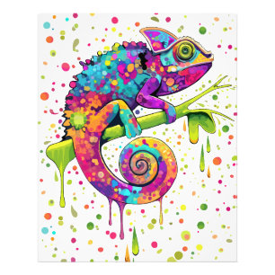Chameleon Paint Vlekken Waterverf Style Foto Afdruk