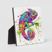 Chameleon Paint Vlekken Waterverf Style Fotoplaat (Voorkant)