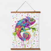 Chameleon Paint Vlekken Waterverf Style Hangend Wandkleed (Voorkant)