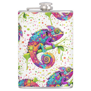 Chameleon Paint Vlekken Waterverf Style Heupfles