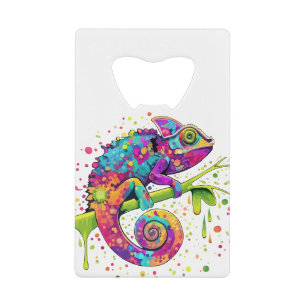 Chameleon Paint Vlekken Waterverf Style Kredietkaart Flessenopener