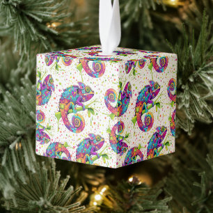 Chameleon Paint Vlekken Waterverf Style Kubus Ornament