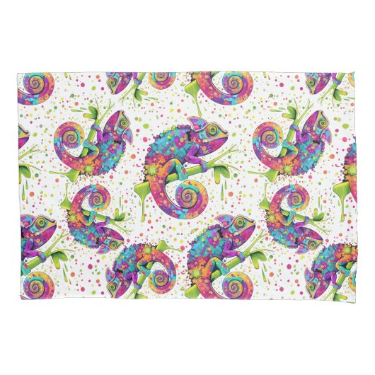 Chameleon Paint Vlekken Waterverf Style Kussensloop (Voorkant)