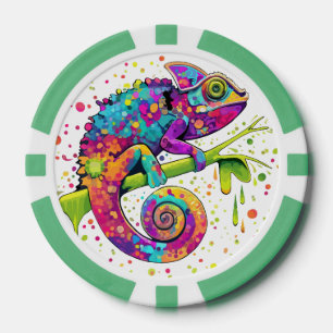 Chameleon Paint Vlekken Waterverf Style Poker Chips