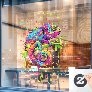 Chameleon Paint Vlekken Waterverf Style Raamsticker