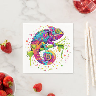 Chameleon Paint Vlekken Waterverf Style Servet