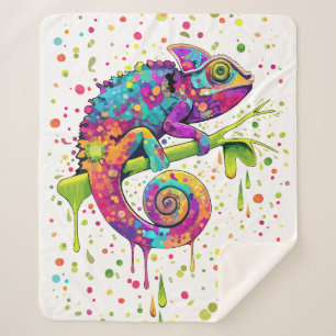 Chameleon Paint Vlekken Waterverf Style Sherpa Deken