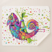 Chameleon Paint Vlekken Waterverf Style Sherpa Deken (Voorkant (horizontaal))