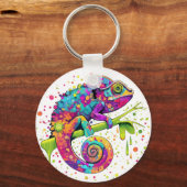 Chameleon Paint Vlekken Waterverf Style Sleutelhanger (Voorkant)