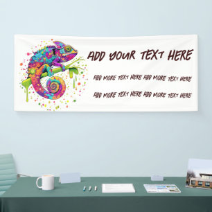 Chameleon Paint Vlekken Waterverf Style Spandoek