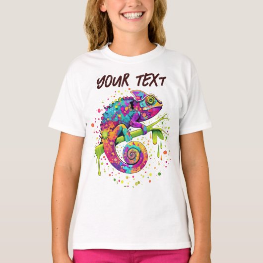 Chameleon Paint Vlekken Waterverf Style T-shirt (Voorkant)