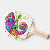 Chameleon Paint Vlekken Waterverf Style Tafeltennisbatje (Zijkant)