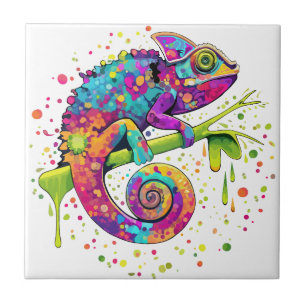 Chameleon Paint Vlekken Waterverf Style Tegeltje