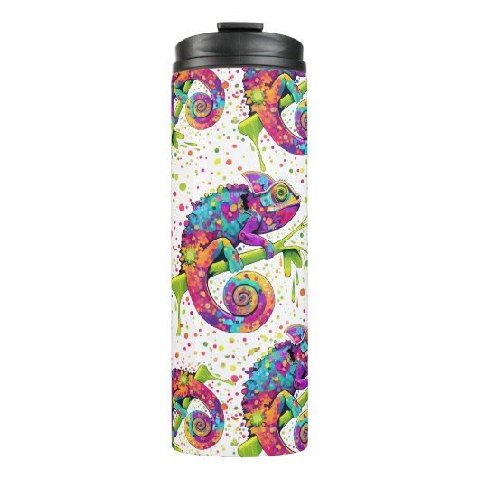 Chameleon Paint Vlekken Waterverf Style Thermosbeker (Voorkant)