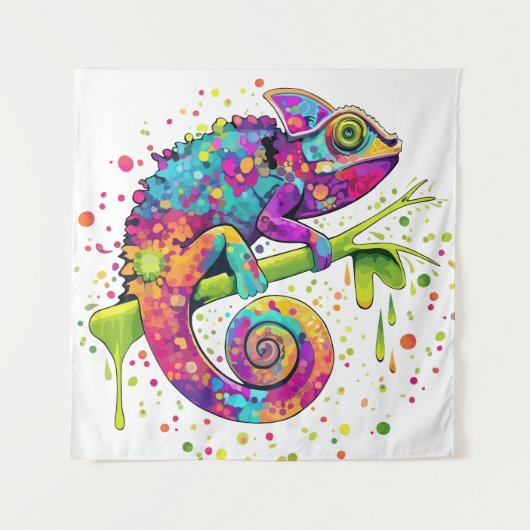 Chameleon Paint Vlekken Waterverf Style Wandkleed (Voorkant)