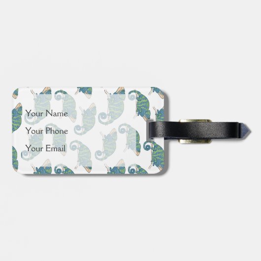 Chameleon Pattern Bagagelabel (Achterkant horizontaal)