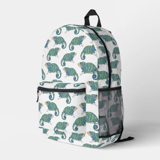 Chameleon Pattern Bedrukte Rugzak (Achterkant Hoek Rechts)