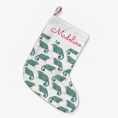 Chameleon Pattern | Jouw namen toevoegen Kleine Kerstsok (Voorkant (Hangend))