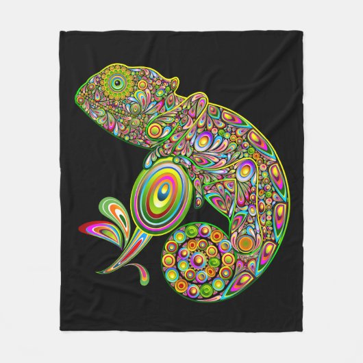 Chameleon Psychedelic Fantasy Fleece Deken (Voorkant)