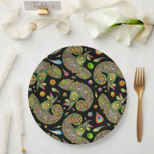 Chameleon Psychedelic Fantasy Papieren Bordje