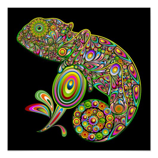 Chameleon Psychedelic Fantasy Perfect Poster (Voorkant)