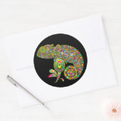 Chameleon Psychedelic Fantasy Ronde Sticker (Envelop)