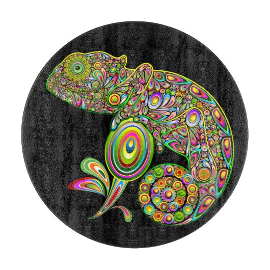 Chameleon Psychedelic Fantasy Snijplank (Voorkant)