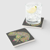 Chameleon Psychedelic Fantasy Stenen Onderzetter (Zijkant)