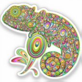 Chameleon Psychedelic Fantasy Sticker (Voorkant)