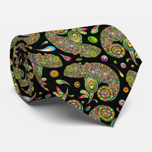 Chameleon Psychedelic Fantasy Stropdas (Opgerold)