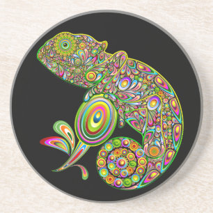 Chameleon Psychedelic Fantasy Zandsteen Onderzetter