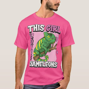 Chameleon Quote Chamaeleons Dit meisje houdt van k T-shirt