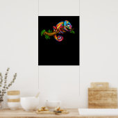 Chameleon Rainbow Lizard Colorful Reptile Poster (Keuken)