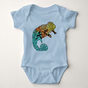 Chameleon reptile ink romper